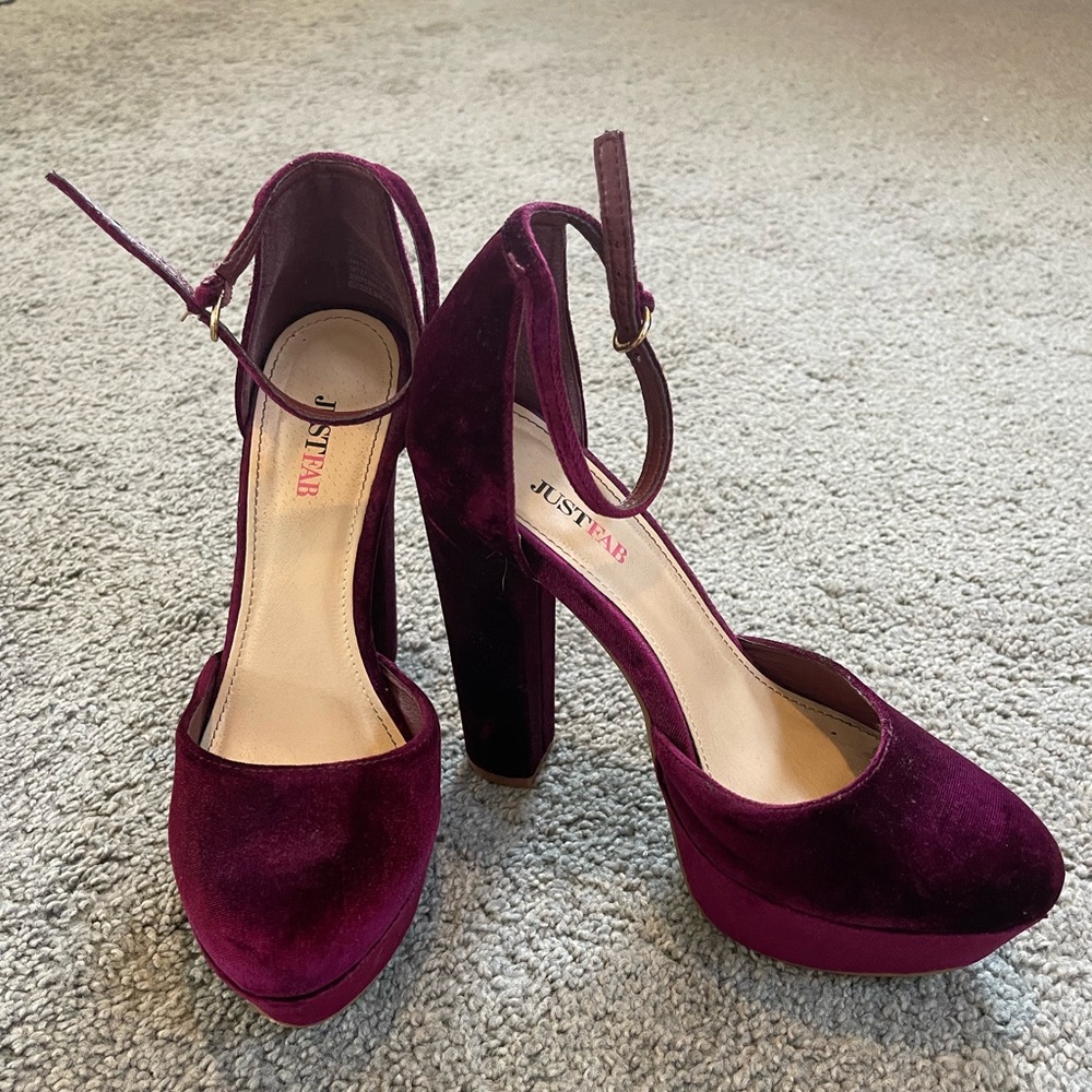 Velvet Burgundy/Magenta Heels